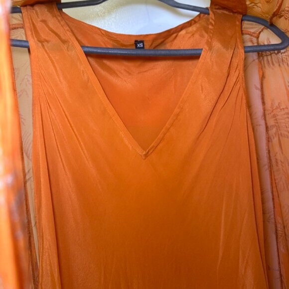 Kynah Salmah Rust Orange Kaftan, XS - Picture 6 of 9